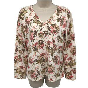 J Jill Womens Long Sleeves Stretch Crossover Wrap Multi Color Sweater Size Small